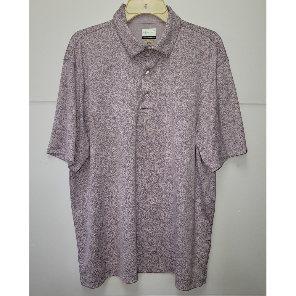 Greg Norman Polo Shirt‎ Mens XL Purple Play Dry Performance Golf Preppy Sporty